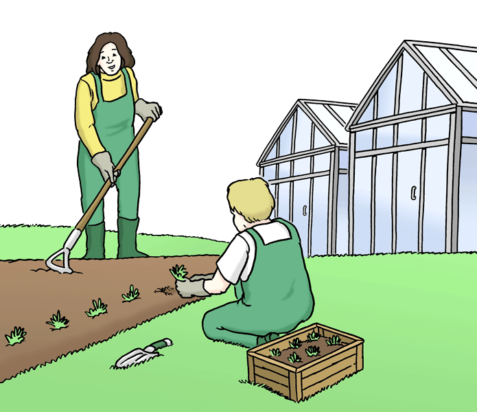 Mitarbeitende in der Gärtnerei